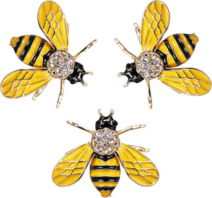 RINHOO FRIENDSHIP Cute Honeybee Animal Insect Brooches Pin Colorful Crystal Rhinestones Bee Shape Corsages Scarf Clips Jewelry For Women