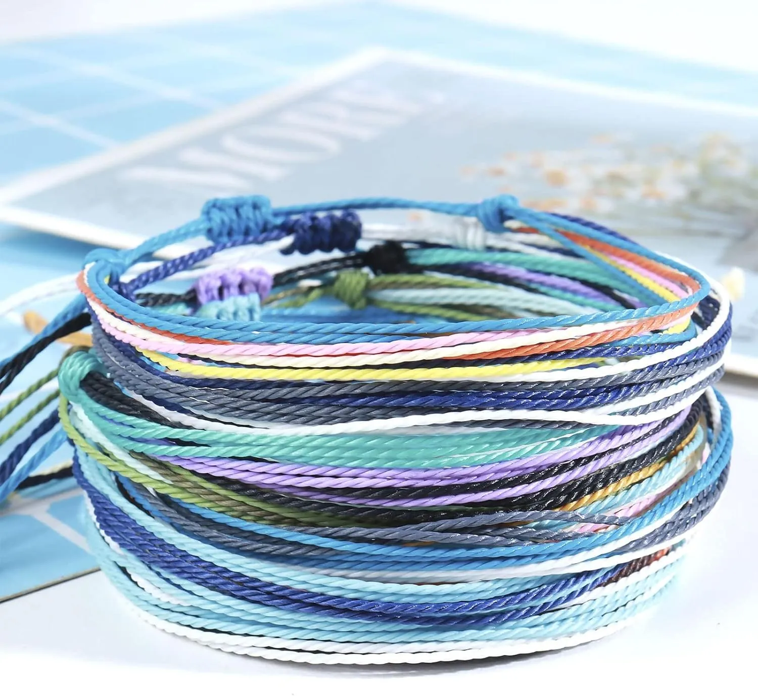 Roe Dolph String Bracelets Beach Summer Bracelet Ankle Bracelets for Women Trendy Adjustable Waterproof Wave Surfer Jewelry Gifts