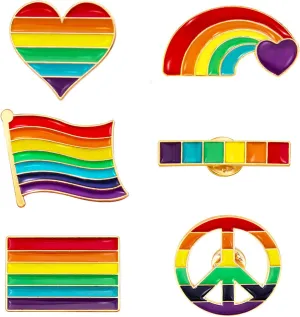 Ronglry Pride Pins Rainbow LGBTQ Pins Bulk Pride Lapel Pins Bulk Pride Flag LGBT Enamel Pin Pride Brooch Pins for Clothes Bags Hats Accessories Lesbian Bisexual Gay Pride Ally Pin Rainbow Accessories