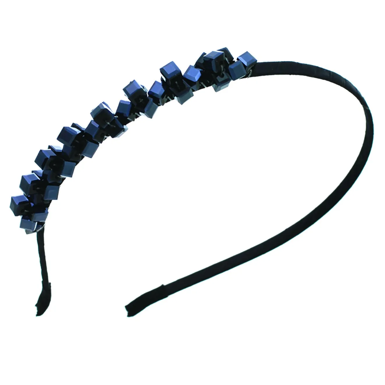 Rosemarie Collections Women's Square Pattern Twinkle Statement Headband (Black)