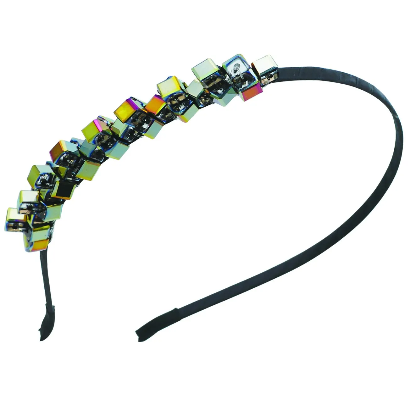 Rosemarie Collections Women's Square Pattern Twinkle Statement Headband (Multi Color)