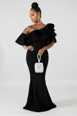 Ruffle off the shoulder dress