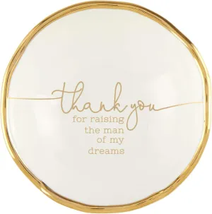 Santa Barbara Design Studio Creative Brands Wedding Collection Ceramic Jewelry Dish, 3.25-Inch, Thank You