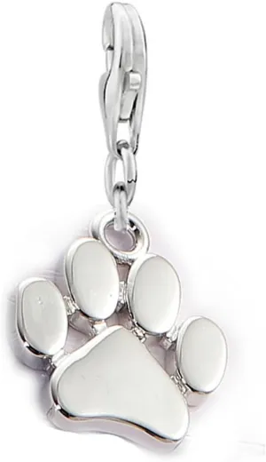 Sexy Sparkles Dog Paw Charm  Clip-On with Lobster Clasp, Compatible with Charm Bracelets, Necklaces, and Accessories, Made of Copper and Alloy