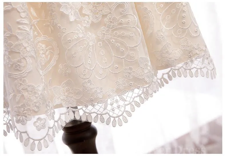 Short Sleeves Short Champagne Lace Prom Dresses Short Champagne Lace Formal Wedding Dresses