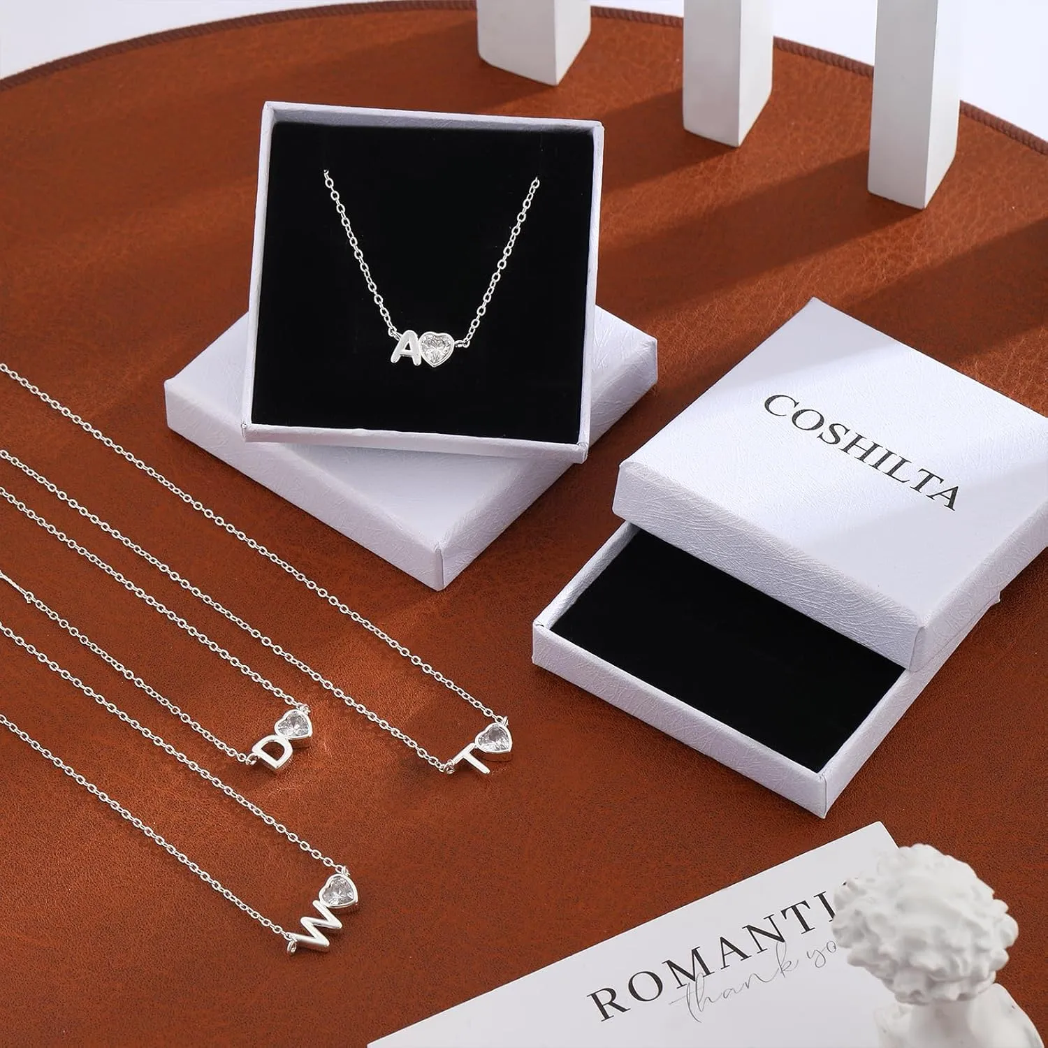 Silver Necklace for Women-Initial Necklaces Initial A-Z Pendant Necklace Trendy Simple Necklace Cute Charm Chain Necklace Personalized Custom Necklaces Jewelry Gift for Women