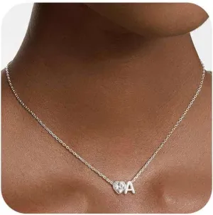 Silver Necklace for Women-Initial Necklaces Initial A-Z Pendant Necklace Trendy Simple Necklace Cute Charm Chain Necklace Personalized Custom Necklaces Jewelry Gift for Women