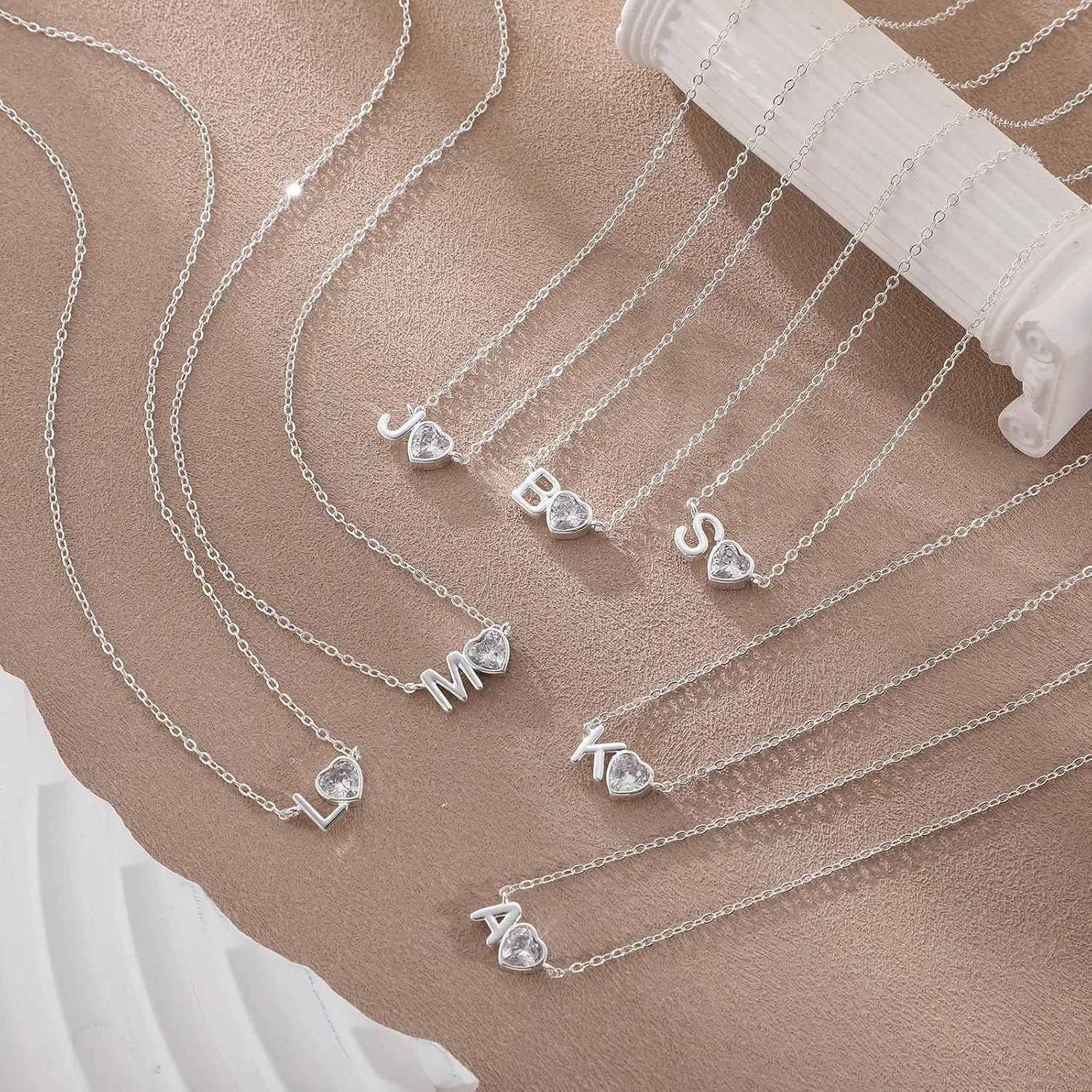 Silver Necklace for Women-Initial Necklaces Initial A-Z Pendant Necklace Trendy Simple Necklace Cute Charm Chain Necklace Personalized Custom Necklaces Jewelry Gift for Women