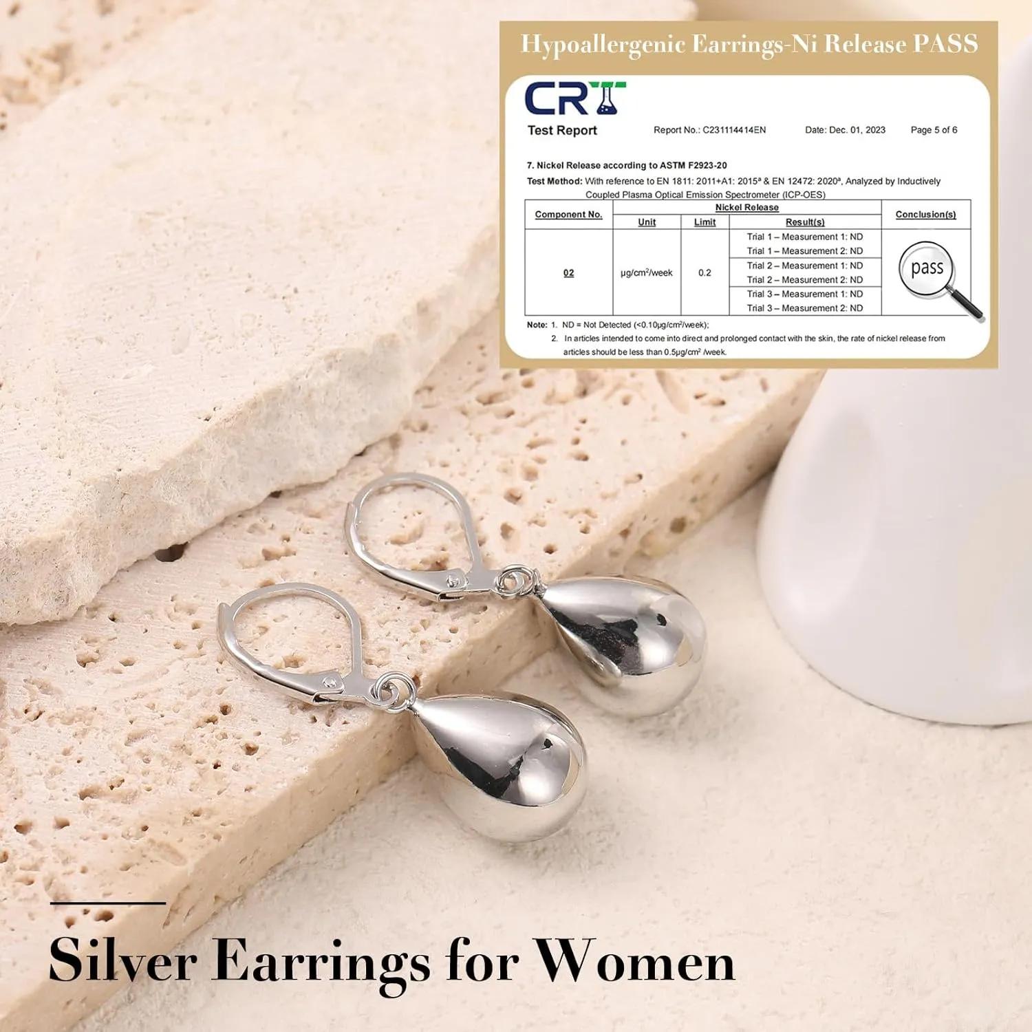 Silver/Gold Teardrop Earrings for Women,Sterling Silver Waterdrop Tear Drop Dangle Earrings Hypoallergenic, Teardrop Leverback Dangle Earring Jewelry