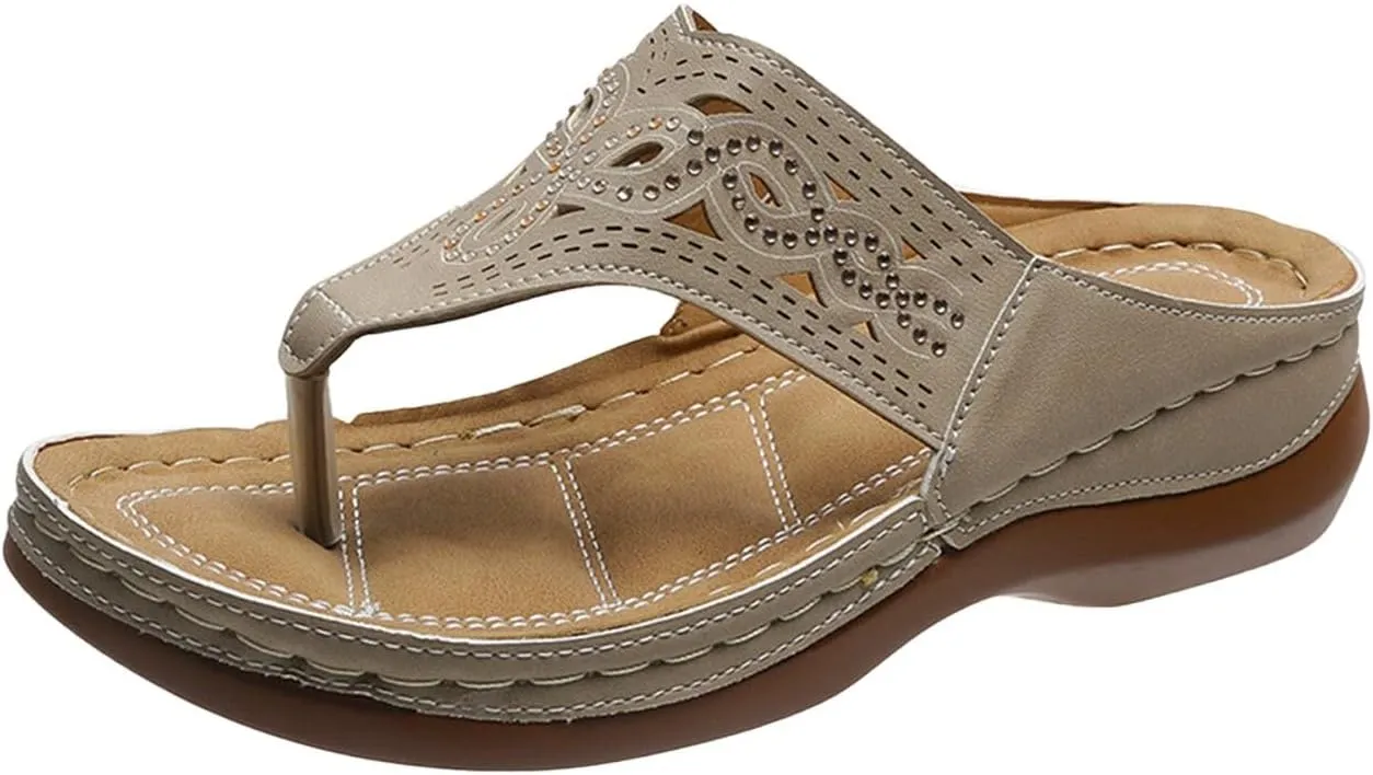 Slide Walking Sandals Women Comfortable Summer Arch Support Orthopedic Beach Casual Adjustable Outdoor Platform Flip Flops Lightweight Hiking