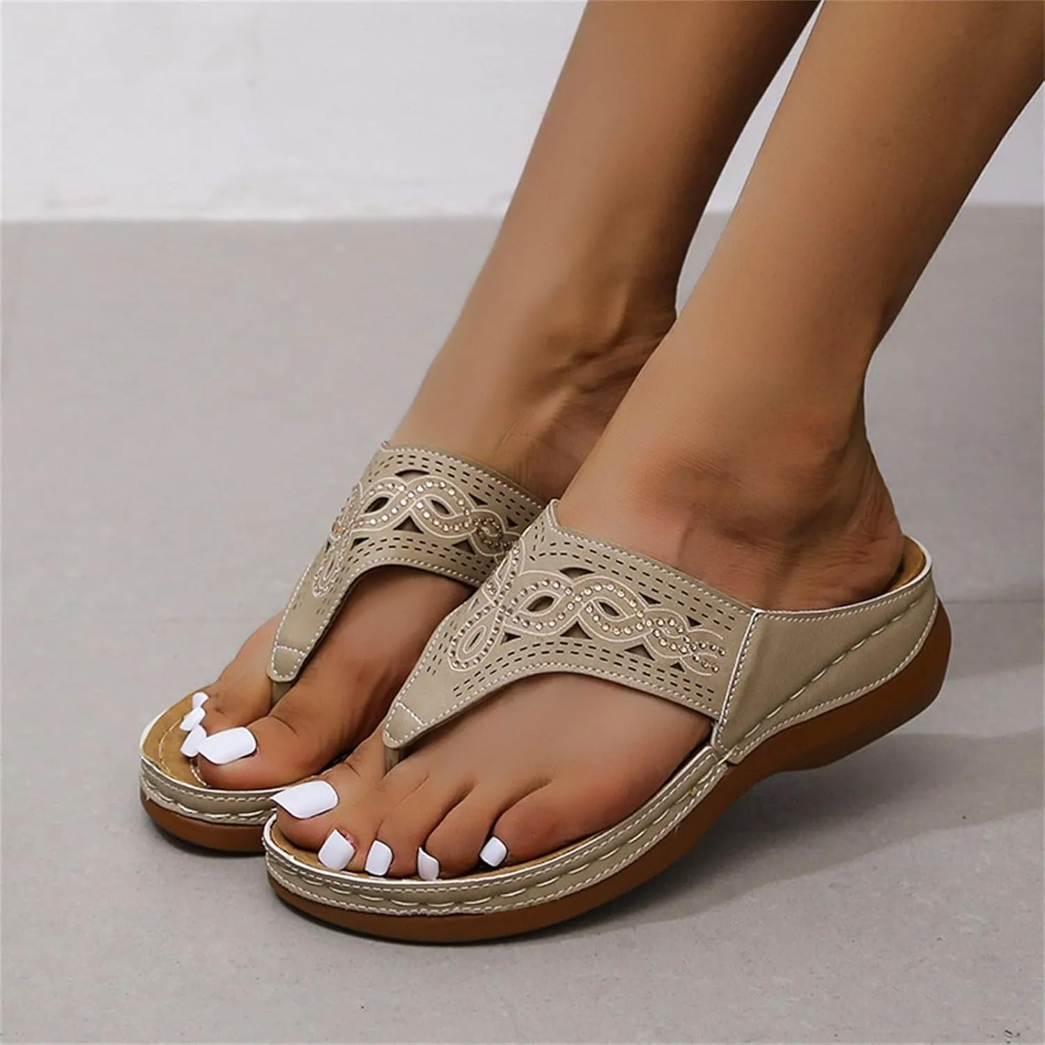 Slide Walking Sandals Women Comfortable Summer Arch Support Orthopedic Beach Casual Adjustable Outdoor Platform Flip Flops Lightweight Hiking
