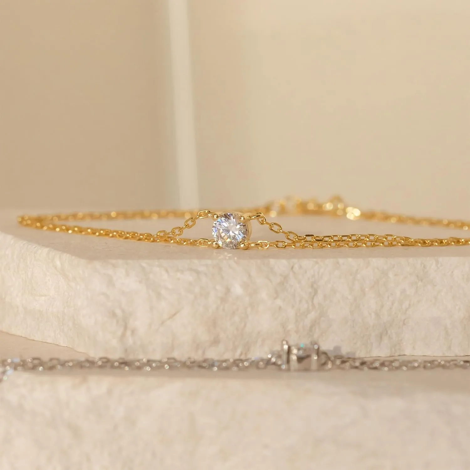 SLOONG Gold Bracelets for Women Trendy, 14K Real Gold Plated Dainty Stackable Pearl Snake Chain CZ Heart Pendant Bracelets, Layered Waterproof Jewelry Gift for Women Adjustable 6" 2"