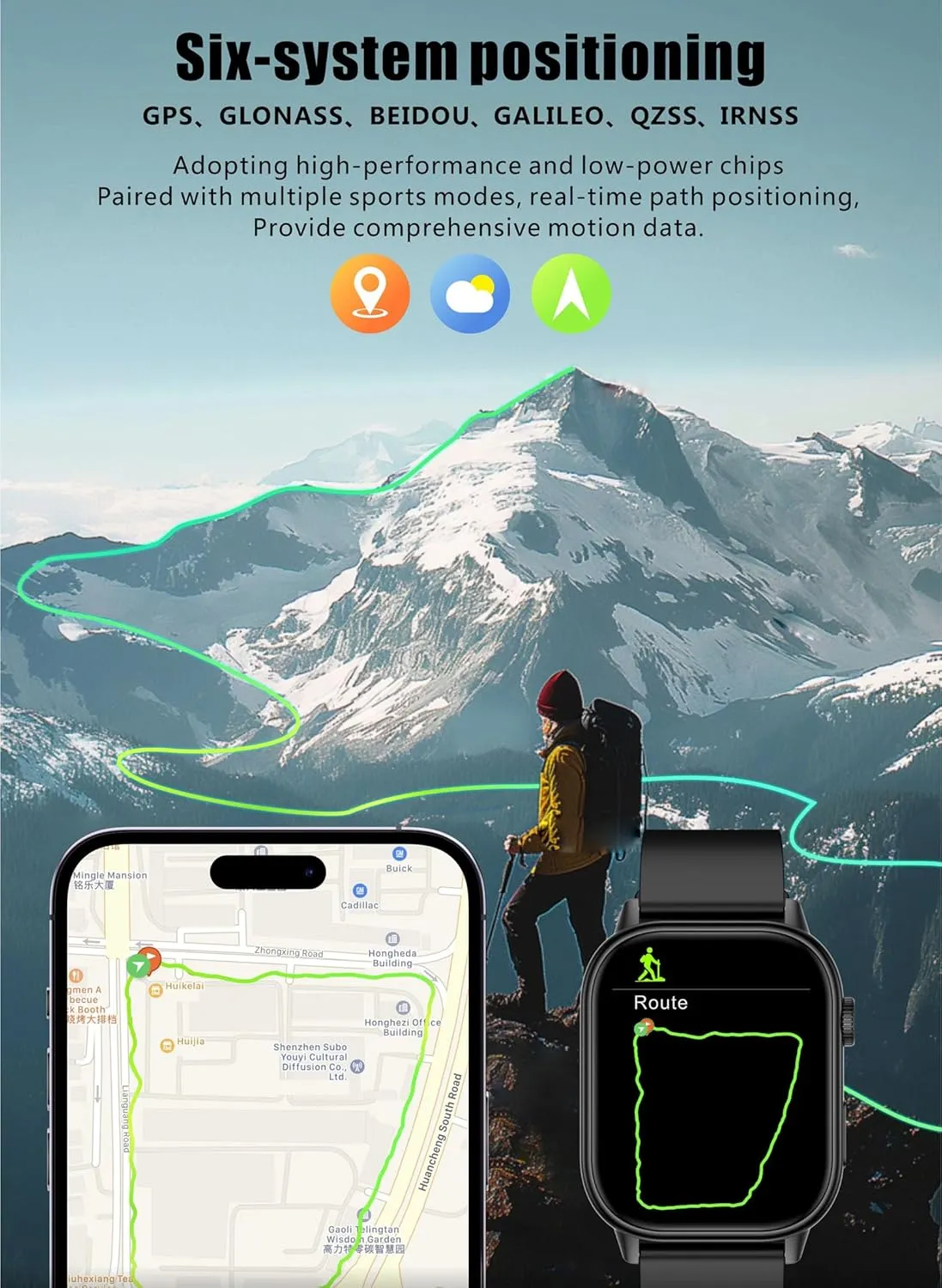 Smart Watch for Men with GPS Smart Watches Heart Rate Monitor Sleep Tracking Bluetooth Calling Message Notifications Fitness Tracker Step Counter Multiple Sports Modes Flashlight Waterproof Watch