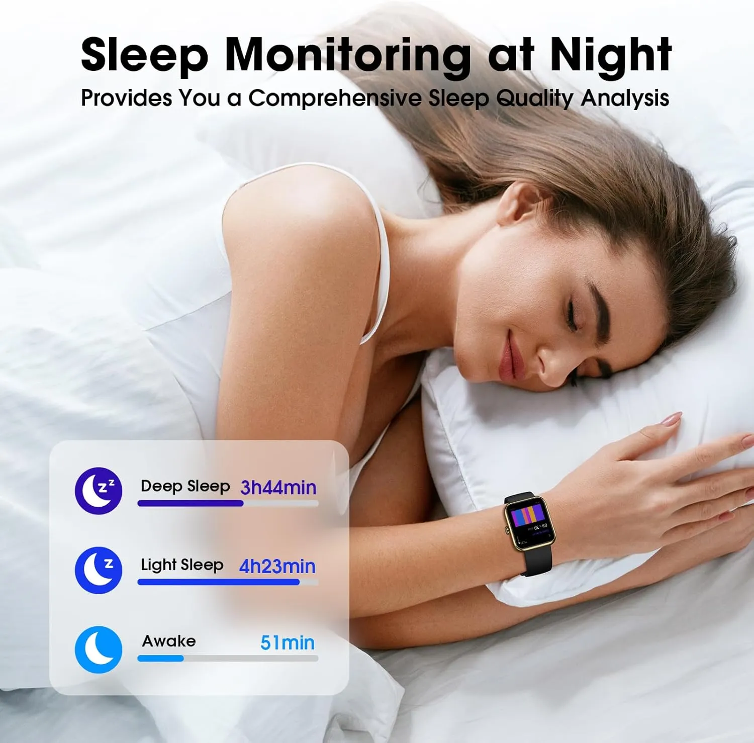 Smart Watch for Women Men, Fitness Tracker Watch with Heart Rate Monitor, Sleep, Blood Oxygen Tracker, 5ATM Waterproof Smartwatch Sports Watch Compatible with Android iOS Phones Step Calories Counter