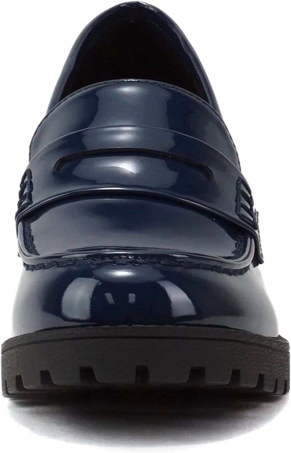 Soda Kinder ~ Women Slip On Chunky Mid Heel Lug Sole Penny Loafer Shoe