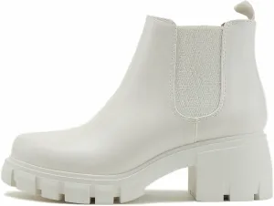 Soda PIONEER ~ Women Lug Sole Mid Heel Chelsea Fashion Ankle Bootie w/Double Elastic Gore