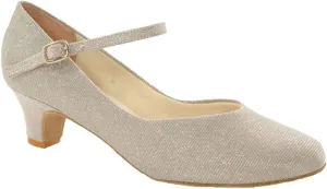 So'Danca Women's Glitter Canvas Ballroom Shoe 1.5in Heel Gold 7M US