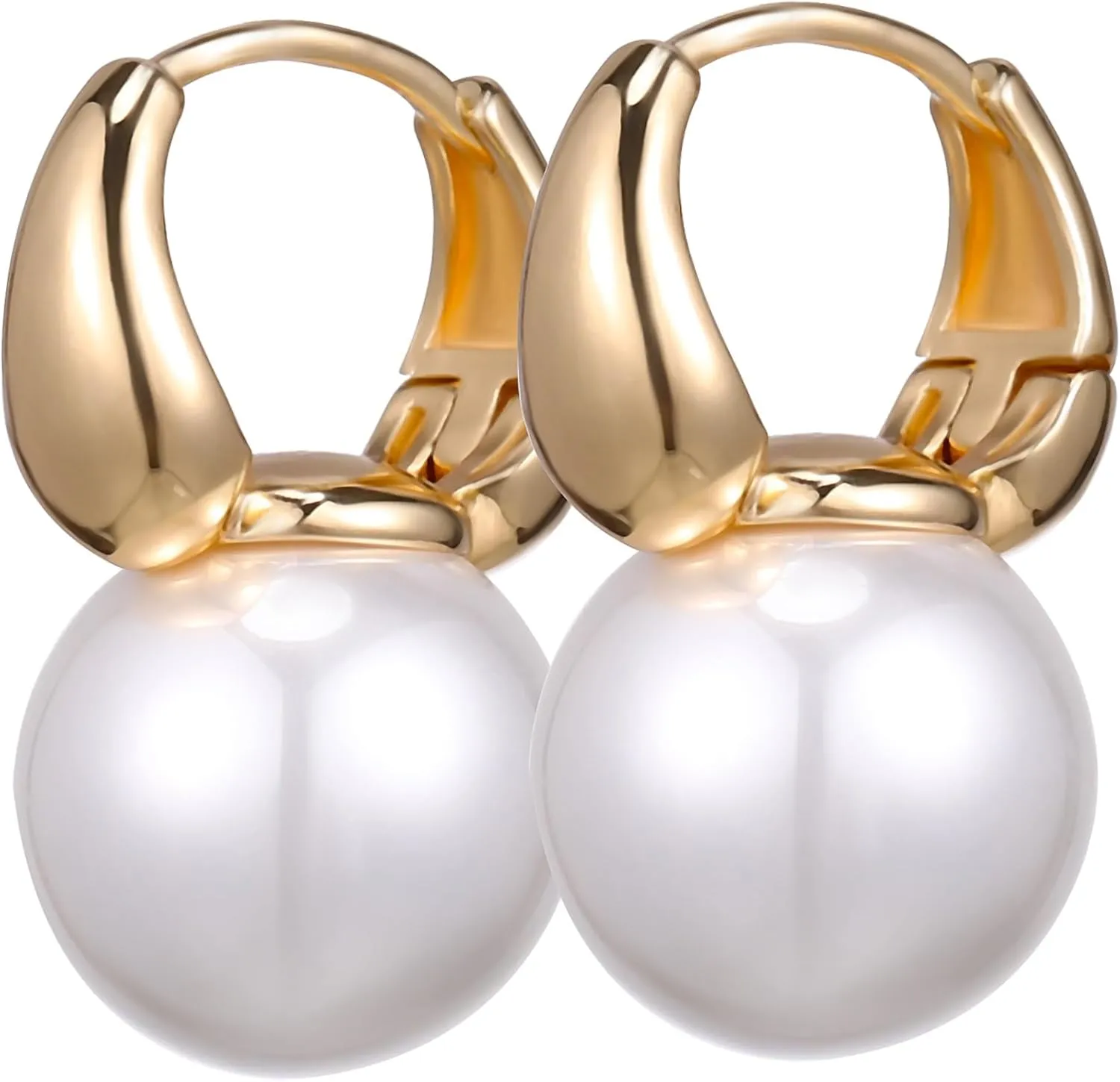 SOIMISS Pearl Earrings Dangle Minimalist Hoop Earrings for Women Pearl Accessories Fashion Jewelry