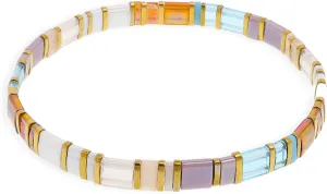 Sonateomber Tila Flat Beaded Stretch Bracelets for Women, Trendy Stackable Colorful Glass Square Beads Stack Bracelet Beach Jewelry Gift