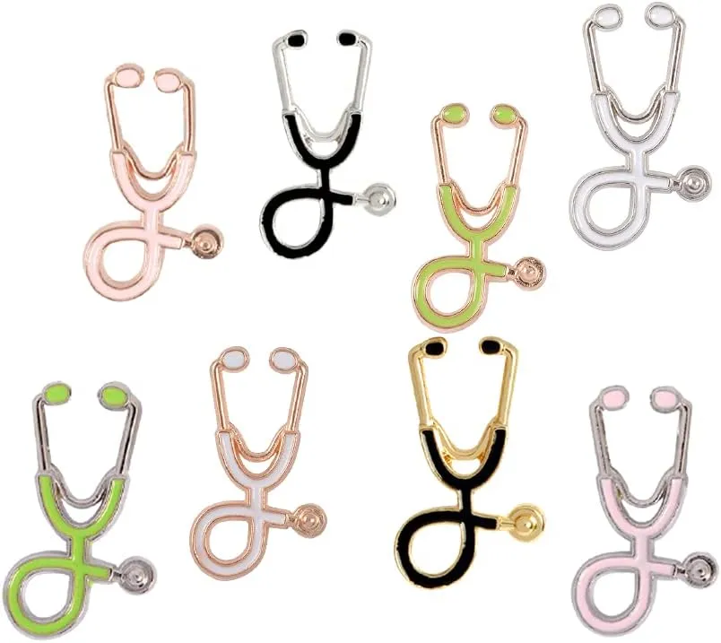 Stethoscope Brooch Pins Stethoscope Enamel Lapel Pin Cute Schoolbag Pin Badges for Christmas Doctor Nurse Medical Students Clothing Bags for Women Men Children