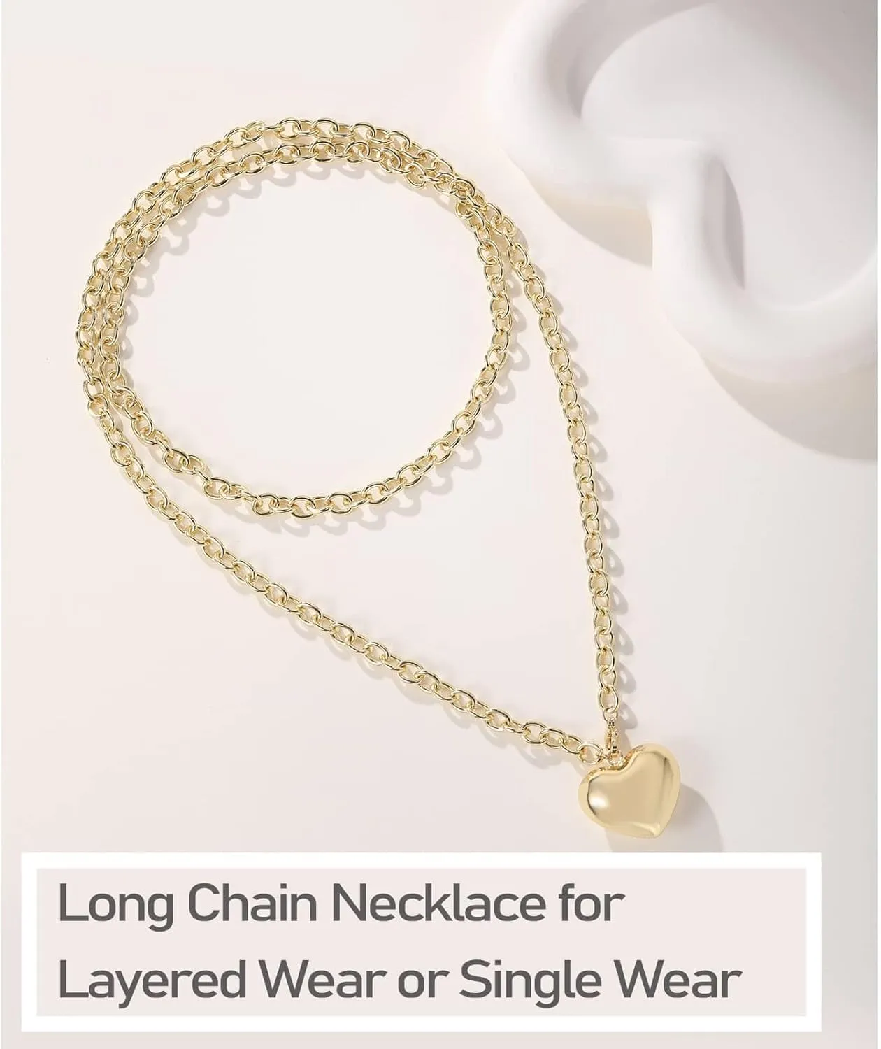 Sun Heart Charms Necklace Chunky Gold Necklace Heart Pendent Necklaces for Women 18K Gold Plated Choker Aesthetic Jewelry Hip Hop Unisex Necklaces Gold Statement Jewelry