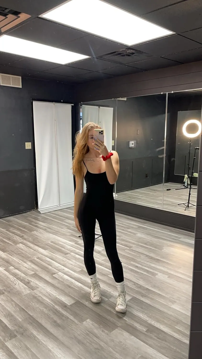 Sunzel Workout Jumpsuits for Women Adjustable Spaghetti Strap Leggings Bodysuit Square Neck Sleeveless One Piece Yoga Unitard
