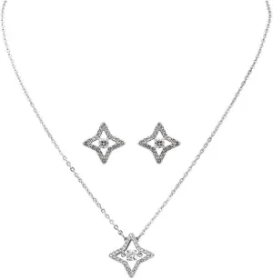 SWAROVSKI Crystal Sparkling Dance Star Rhodium Plated Necklace and Earring Set
