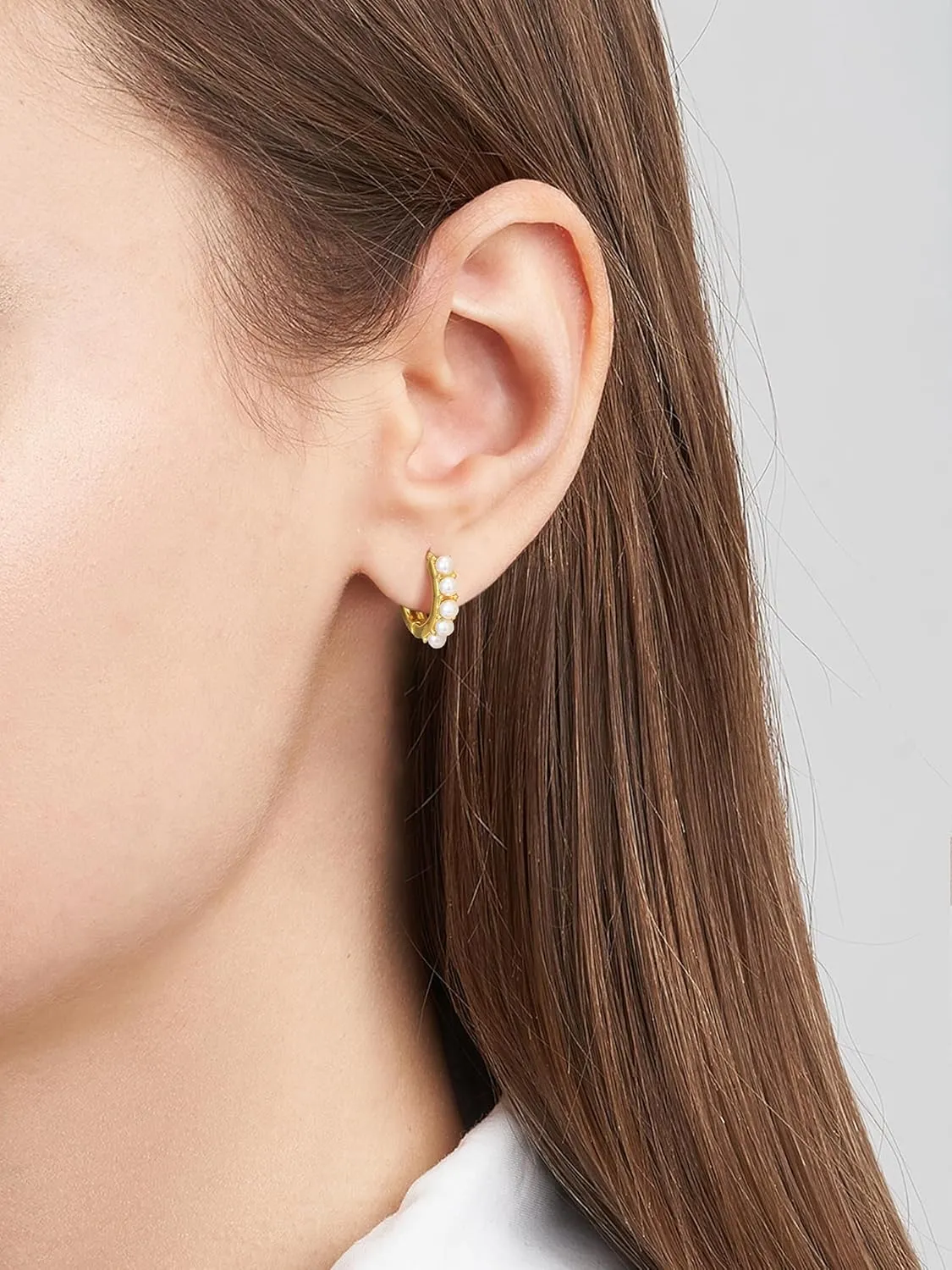 SWEETV 925 Sterling Silver Huggie Hoop Earrings for Women Girls-Tiny Small Cartilage Hoop Earring