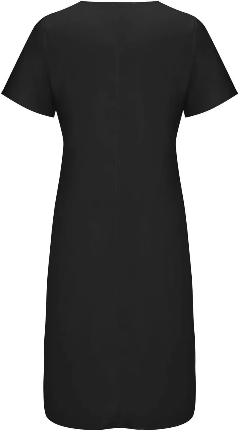 TARIENDY Summer Maxi Dresses for Women 2025 Casual Beach Vacation Dress Loose Comfy Short Sleeve Sundress with Pockets