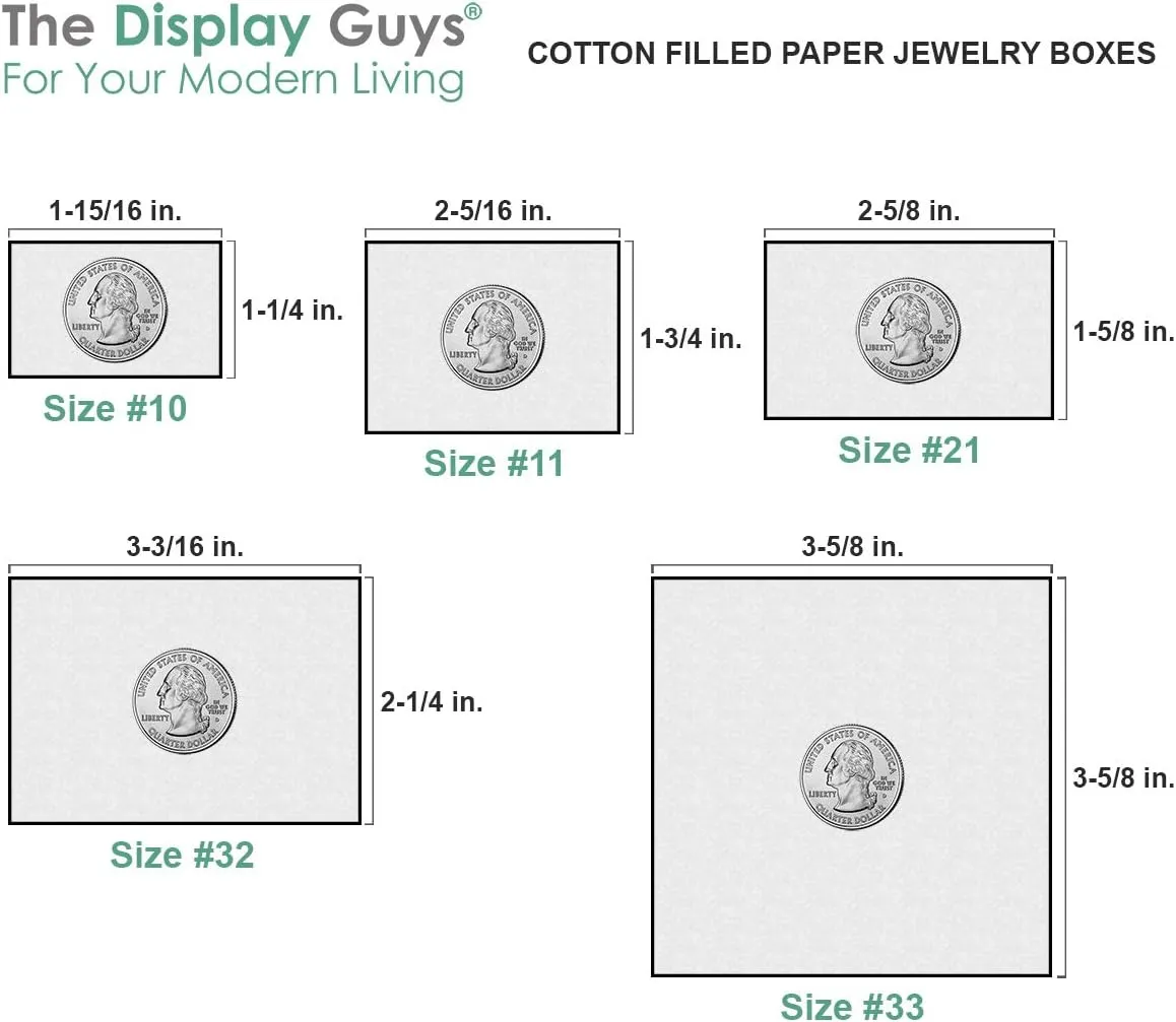 TheDisplayGuys - 100-Pack #33 Cotton Filled Cardboard Paper Jewelry Boxes Gift Case - Pearl Gray (3.5" x 3.5" x 1.0") - for Shipping or Storage