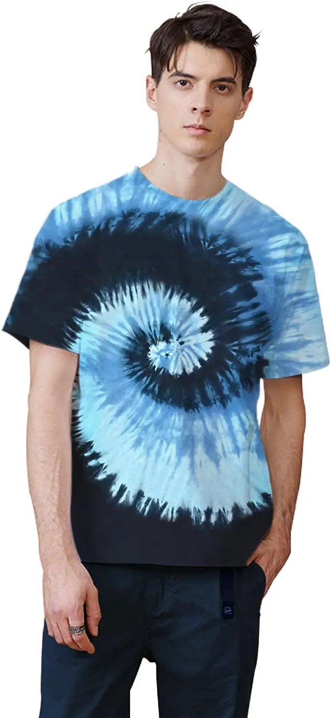 Tie Dye Shirts for Men Women, Short Sleeve Mens Tie Dye Shirts, Mens Women Rainbow Tie Dye T Shirts,Size:S-5XL