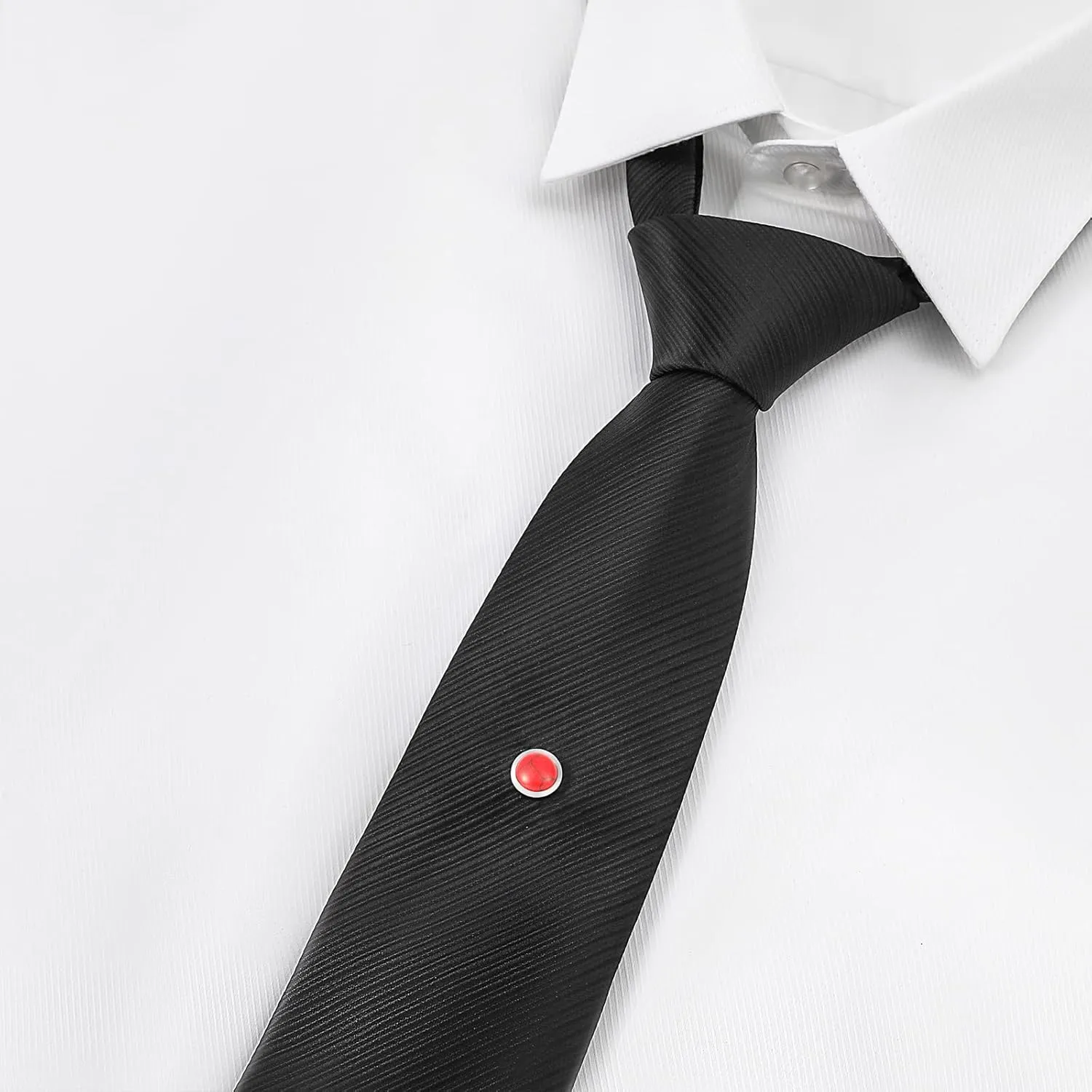 Tie Pins for Men Silver Tie Pins with Chain, Tie Tack Pins Brooch Personalized Wedding Business Gifts
