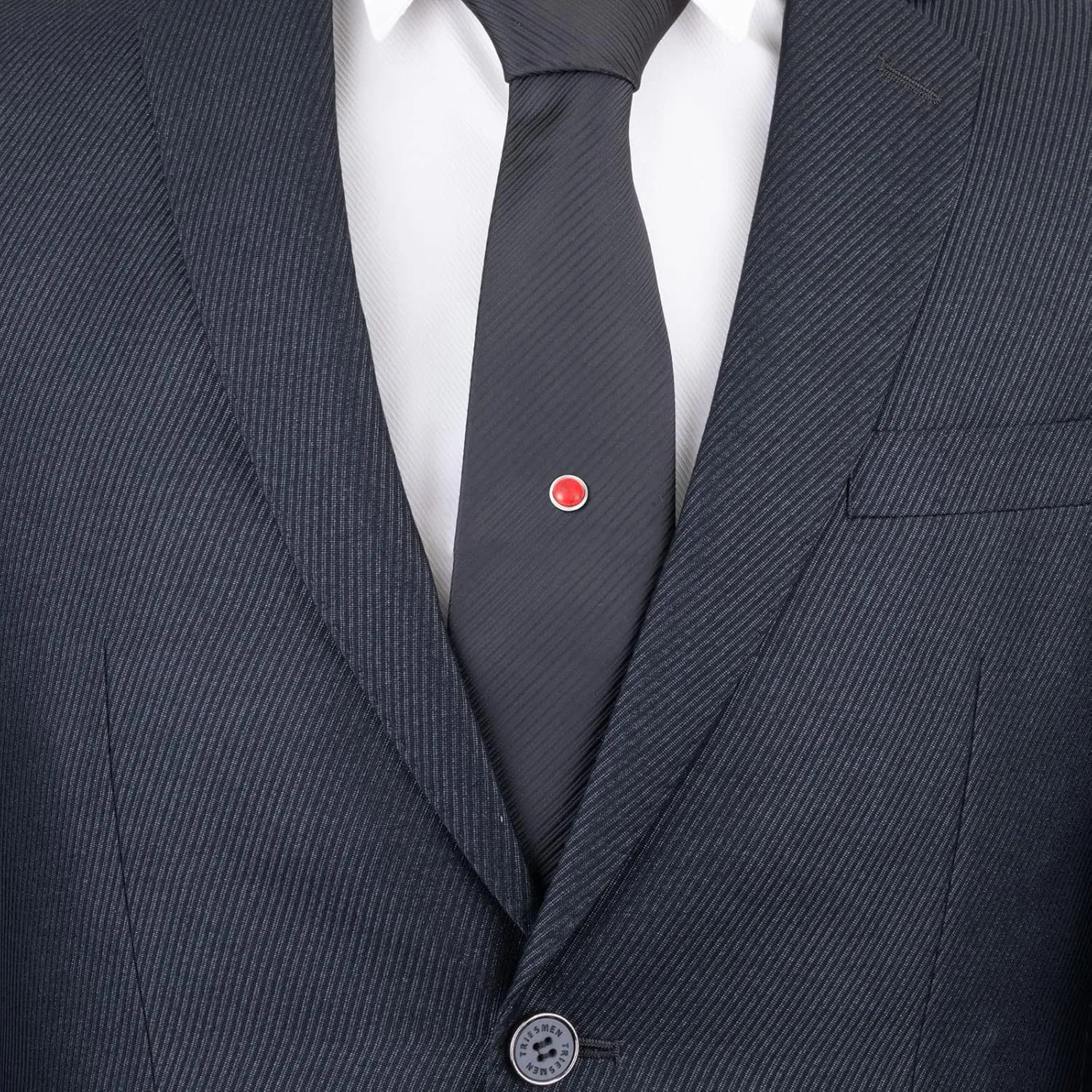 Tie Pins for Men Silver Tie Pins with Chain, Tie Tack Pins Brooch Personalized Wedding Business Gifts