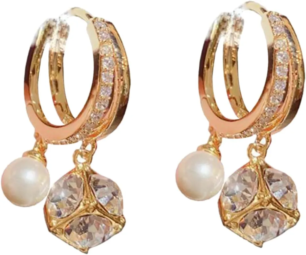 Tiny Hoop Earrings for Women Minimalist Pearl Earrings Fashion Jewelry for Everyday Look