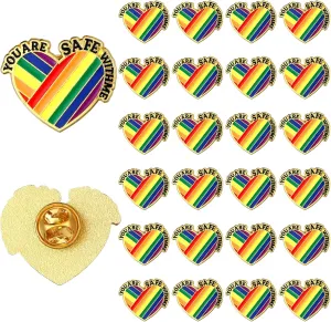Tondiamo 24 Pcs Gay Pride Enamel Pins Bulk Rainbow Lgbt Lapel Pins Metal Pride Brooches for Clothing Bags Jacket Hats Backpack Decoration