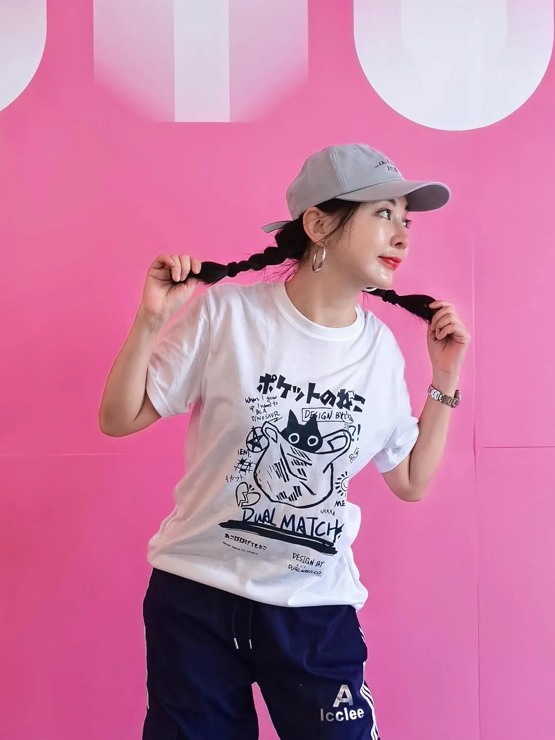 Unisex Cartoon T-Shirts Harajuku Kawaii Cat Letter Printed Short Sleeve Tees Couple Loose Clothes Y2K Tops