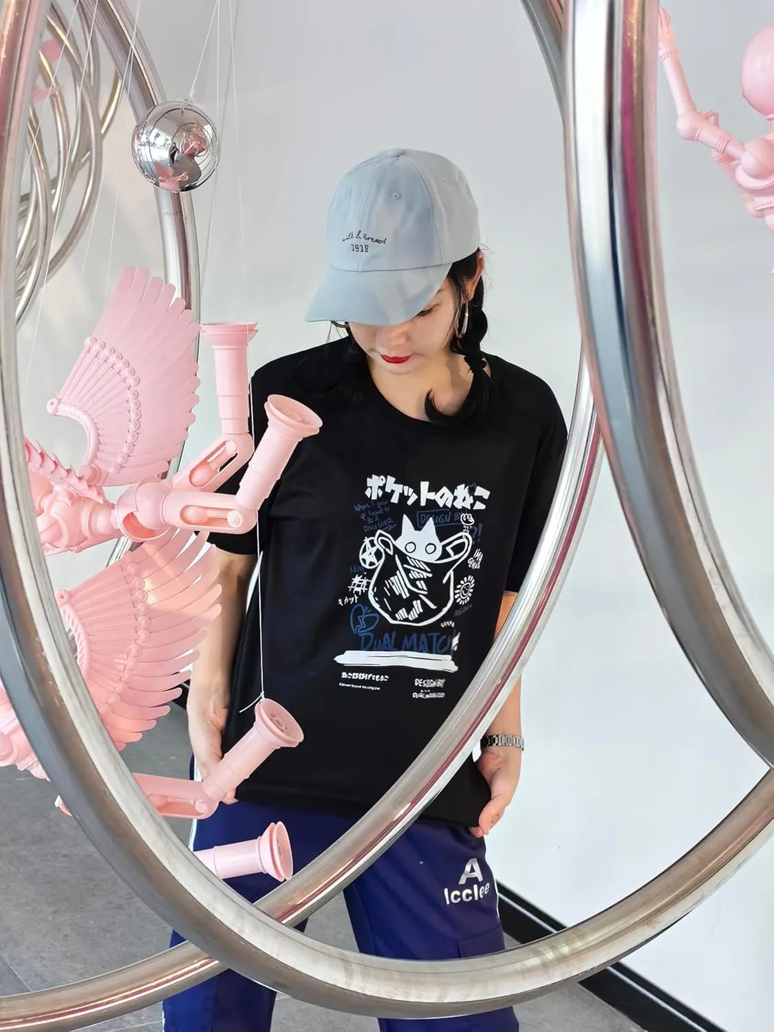 Unisex Cartoon T-Shirts Harajuku Kawaii Cat Letter Printed Short Sleeve Tees Couple Loose Clothes Y2K Tops