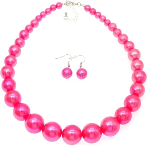 Utop Big Pearl Choker Necklace for Women Faux Pearl Beads Strand Necklace Earrings Set 1920s Pearl Costume Jewelry