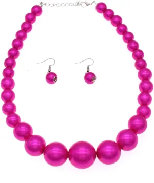 Utop Big Pearl Choker Necklace for Women Faux Pearl Beads Strand Necklace Earrings Set 1920s Pearl Costume Jewelry