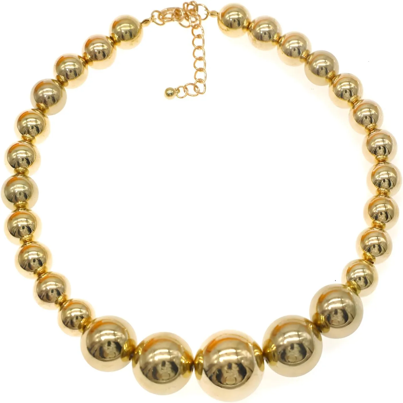Utop Big Pearl Choker Necklace for Women Faux Pearl Beads Strand Necklace Earrings Set 1920s Pearl Costume Jewelry