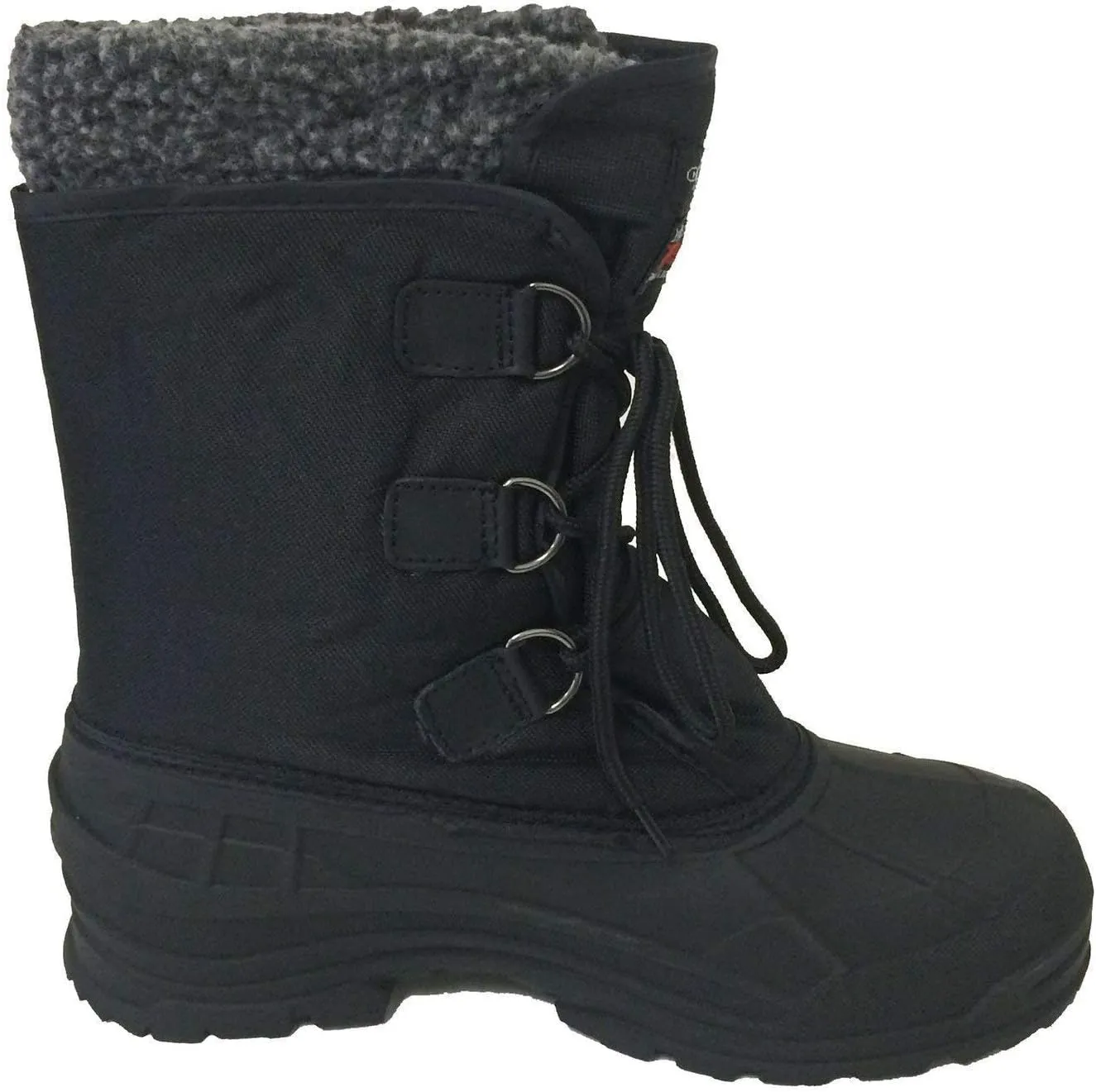 V-24S Climate X Men's Winter Boots Cold Weather Waterproof Nylon Thermolite Insulated Hiking Warm Snow Shoes, Black