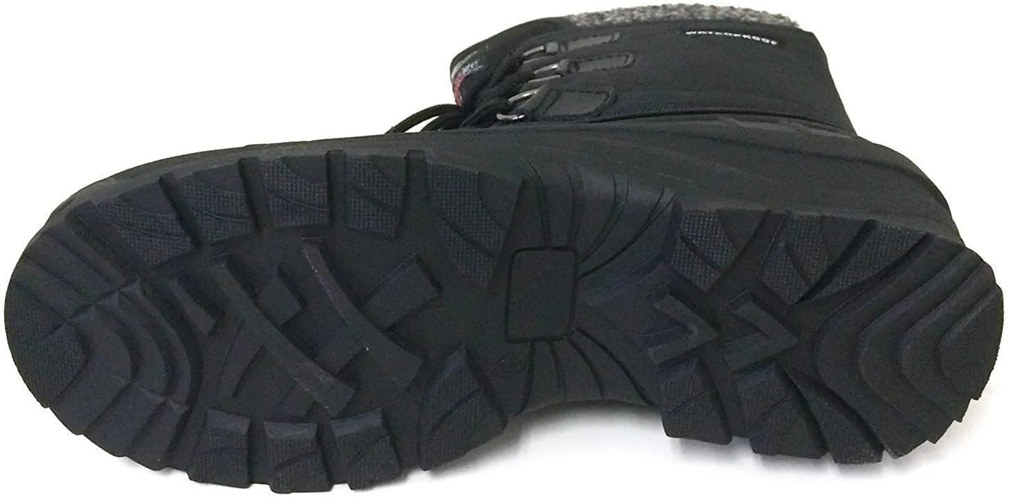 V-24S Climate X Men's Winter Boots Cold Weather Waterproof Nylon Thermolite Insulated Hiking Warm Snow Shoes, Black