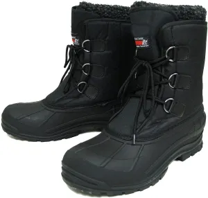 V-24S Climate X Men's Winter Boots Cold Weather Waterproof Nylon Thermolite Insulated Hiking Warm Snow Shoes, Black