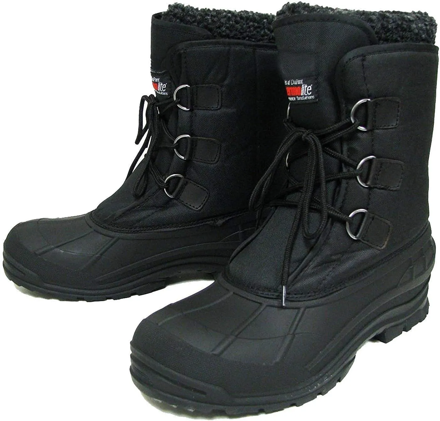 V-24S Climate X Men's Winter Boots Cold Weather Waterproof Nylon Thermolite Insulated Hiking Warm Snow Shoes, Black