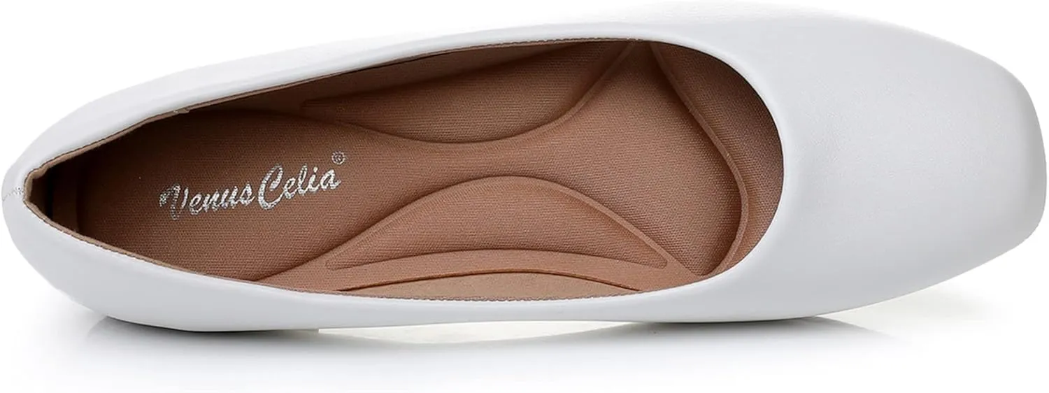 VenusCelia Women's Tile-Toe Flat Shoe