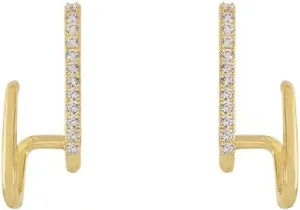 W WEILIRIAN Punk Claw Earrings Crystal Claw Cuff Earrings Gold C Shape Crystal Earrings Vintage Claw Stud Earrings Minimal Ear Wrap Crystal Earrings Piercing Claw Crystal Earrings for Women Gifts