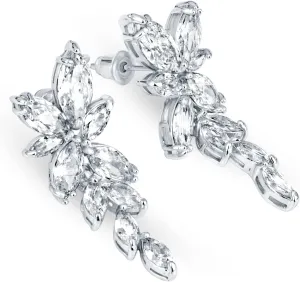 Wedding Earrings Elegant Dangle Drop CZ Marquise Cubic Zirconia AAAAA 18K Gold Plated Rhinestone Luxurious for Brides Bridal Wedding Women Precious Crystal