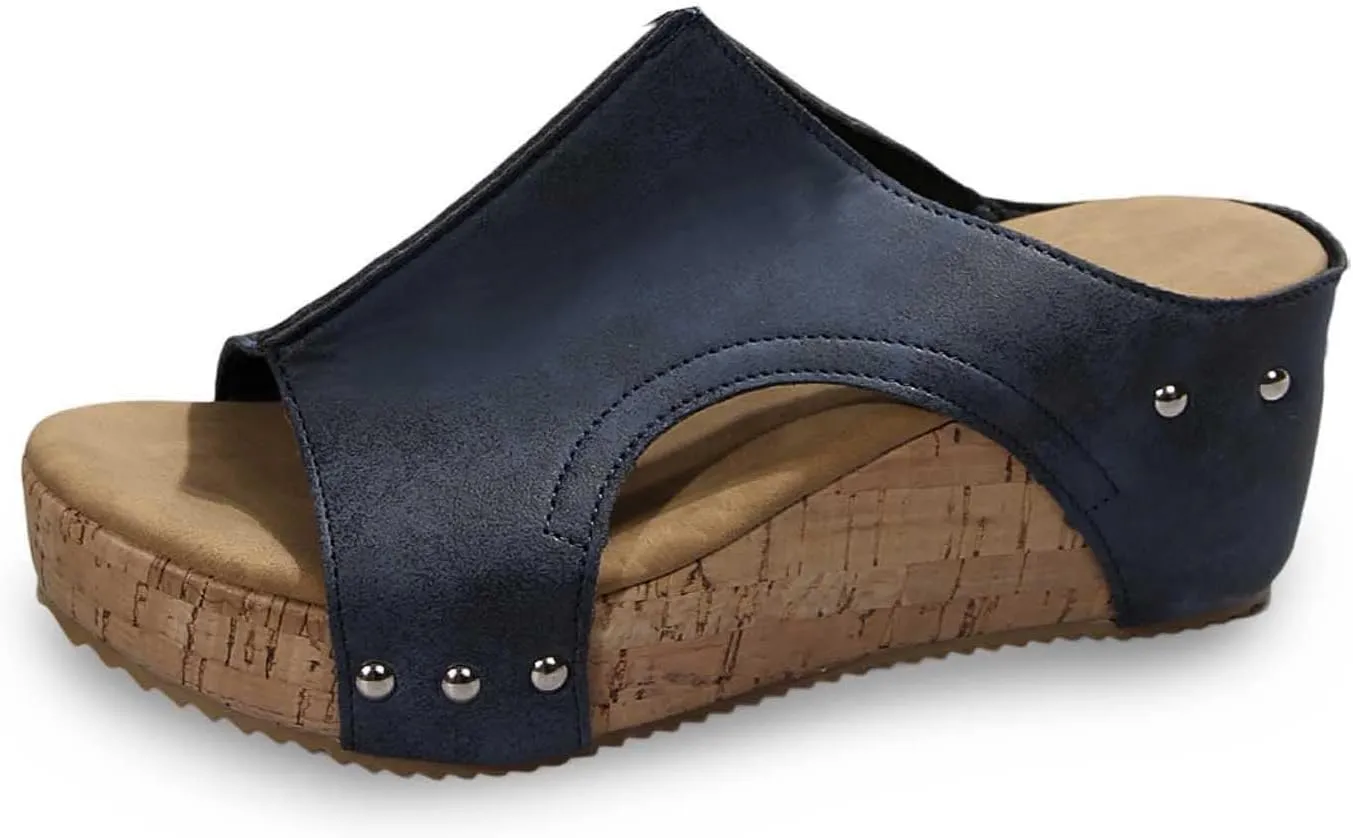 Wedge Sandals for Women Summer Beach Platform Sandals Casual Platform Slides Sandals Open Toe Dressy Wedges Shoes