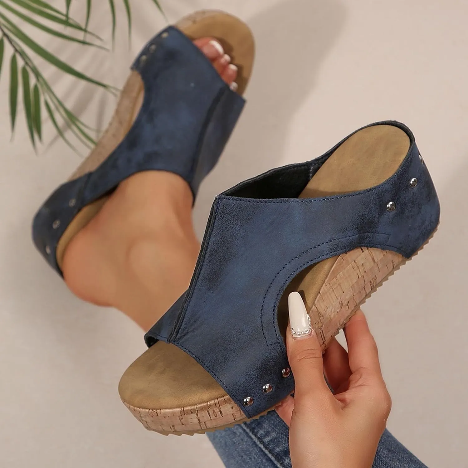 Wedge Sandals for Women Summer Beach Platform Sandals Casual Platform Slides Sandals Open Toe Dressy Wedges Shoes