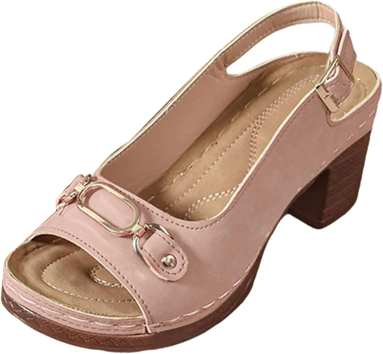 Wedge Sandals Women Peep Toe Hollow Out Slingback Platform Sandals Comfortable Ankle Strap Open Toe Low Heel Shoes Summer Dressy Vacation Beach Shoes